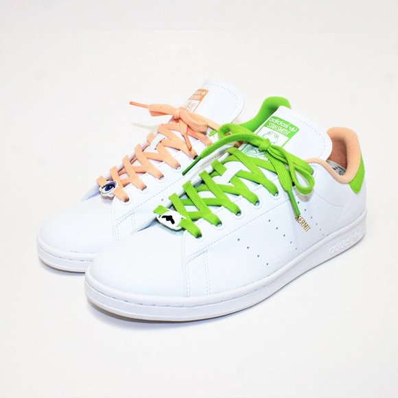 Adidas Stan Smith Disney Kermit & Miss Piggy White / Green / Peach Men's 9.5 - Picture 5 of 13